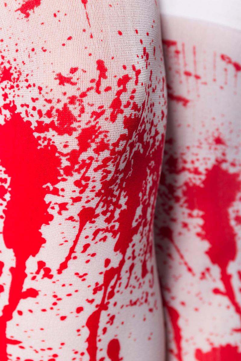 Blut-Stockings XS-M weiß/rot