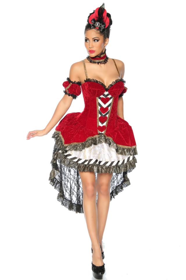 Alice-im-Wunderland-Kostüm M rot/schwarz/weiß