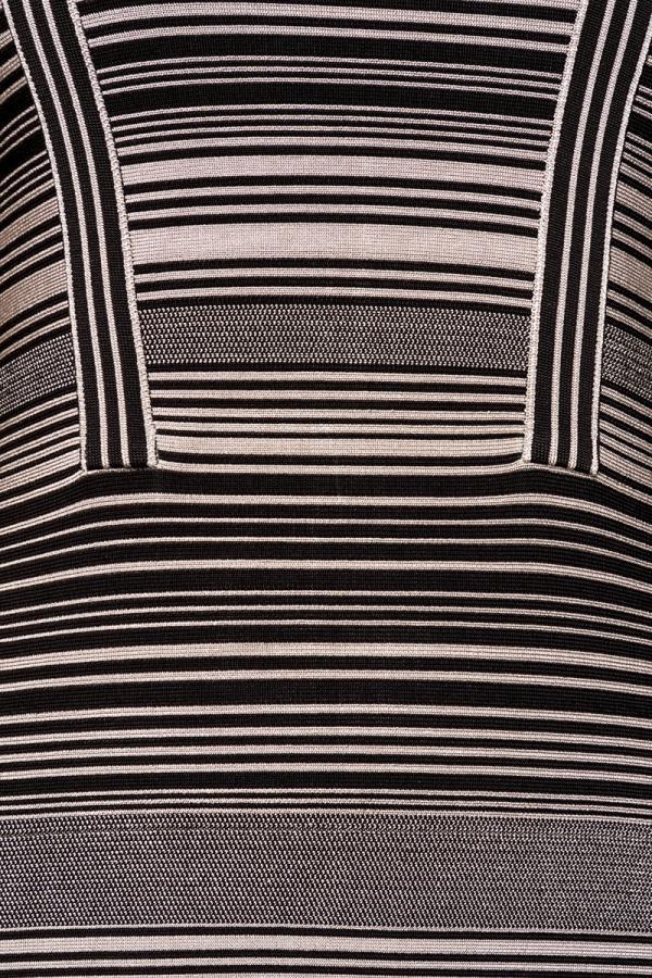 Bandage-Kleid L beige/schwarz