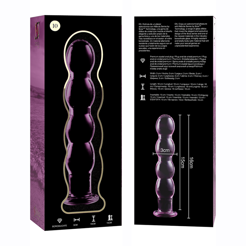 NEBULA SERIES BY IBIZA - MODELL 10 DILDO BOROSILIKATGLAS 16,5 X 3,5 CM ROSA