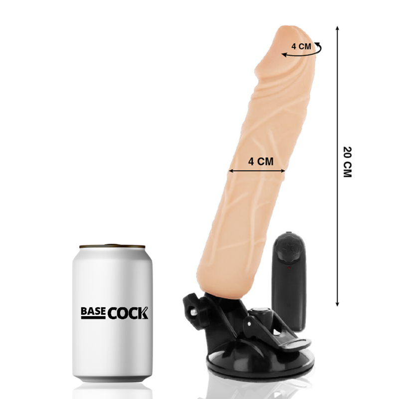 BASECOCK - REALISTISCHER VIBRATOR MIT FERNBEDIENUNG NATÜRLICHER 20 CM
