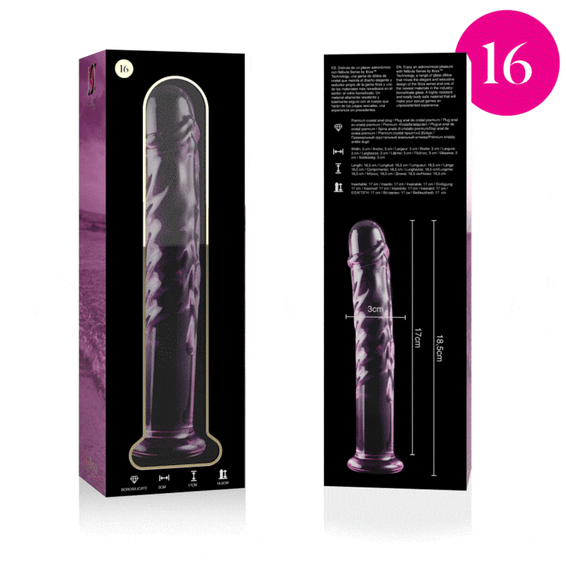 NEBULA SERIES BY IBIZA - MODELL 16 DILDO BOROSILIKATGLAS 18,5 X 3 CM ROSA