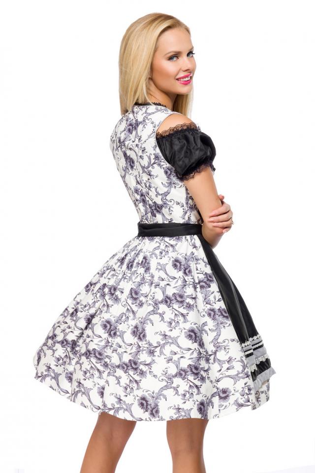 Dirndl XXS grau/schwarz/weiß