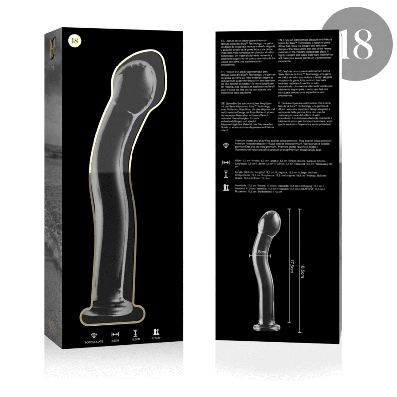 NEBULA SERIES BY IBIZA - MODELL 18 DILDO BOROSILIKATGLAS 18,5 X 3,5 CM KLAR