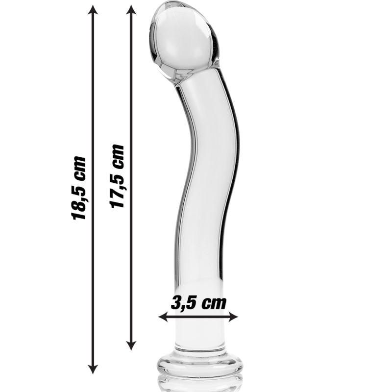 NEBULA SERIES BY IBIZA - MODELL 18 DILDO BOROSILIKATGLAS 18,5 X 3,5 CM KLAR