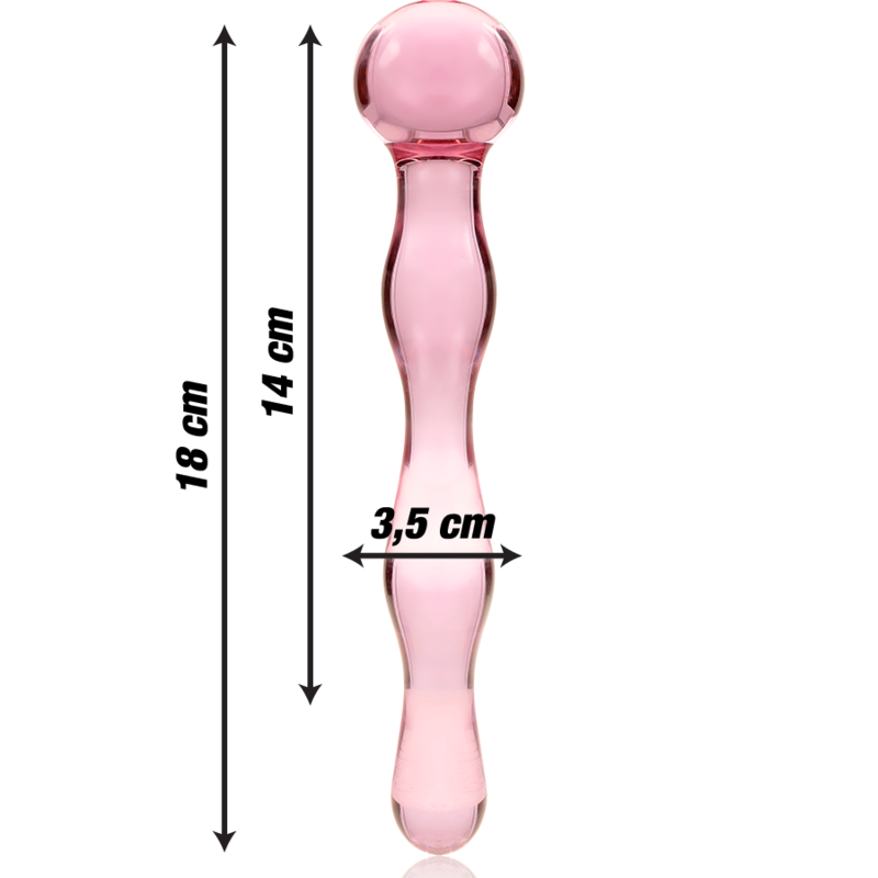 NEBULA SERIES BY IBIZA - MODELL 13 DILDO BOROSILIKATGLAS 18 X 3,5 CM ROSA