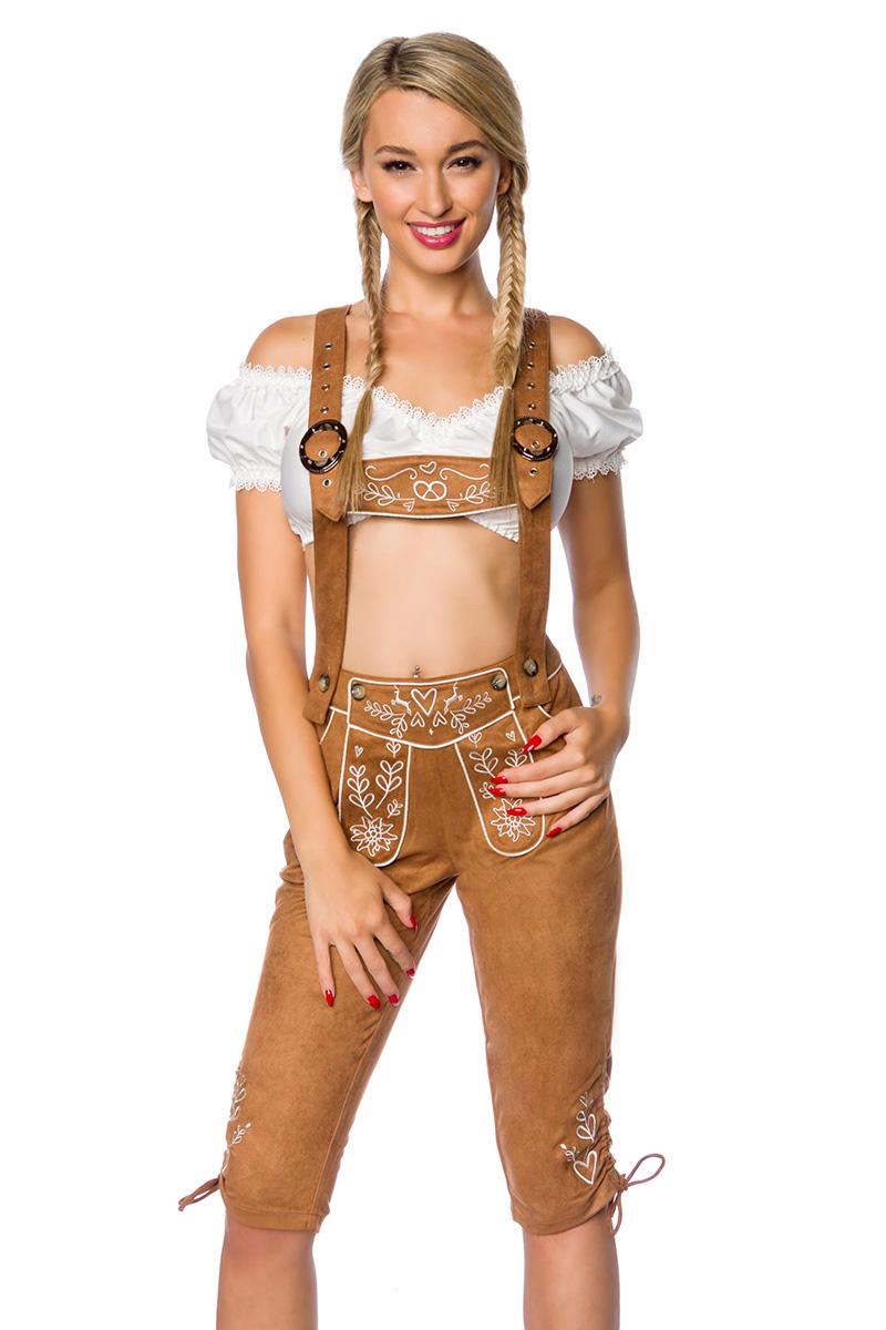 Trachtenhose mit Stickereien braun