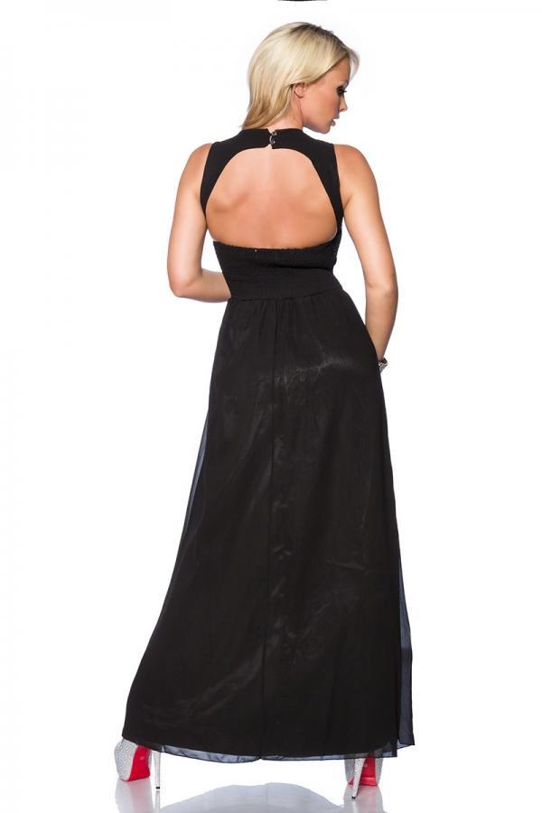 Abendkleid mit Steinen S schwarz