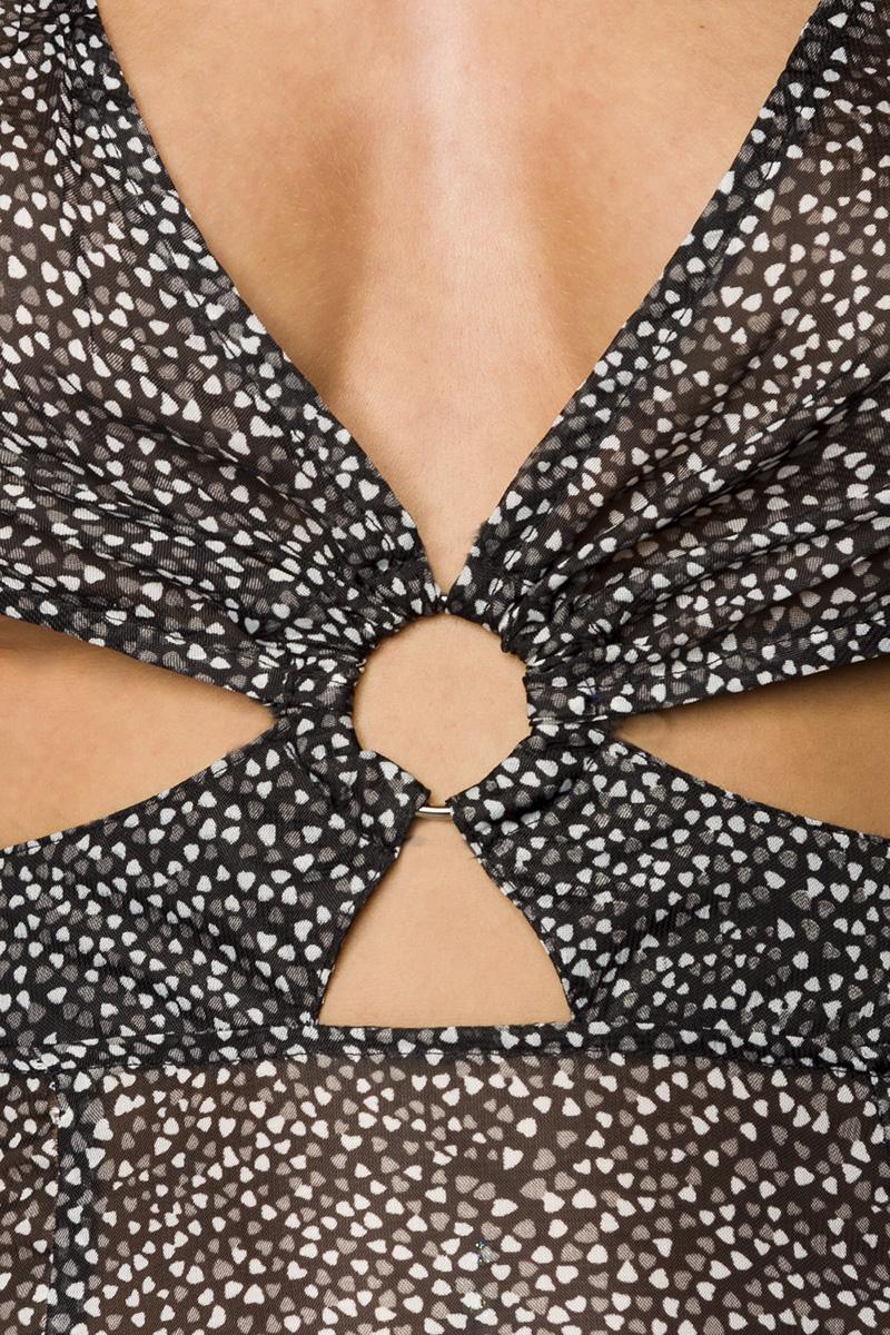 Maxi-Kleid L schwarz/grau/weiß