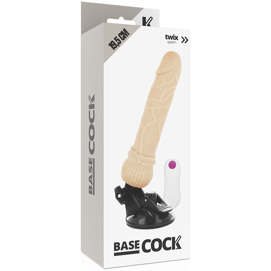 BASECOCK - REALISTISCHER NATÜRLICHER FERNBEDIENUNGSVIBRATOR 19,5 CM