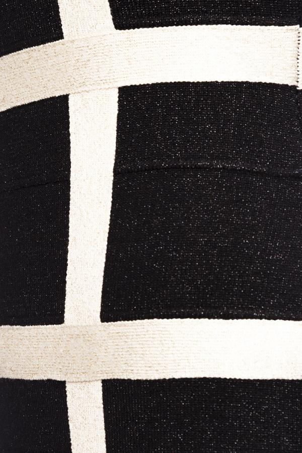 Cocktailkleid mit Lurex schwarz/beige