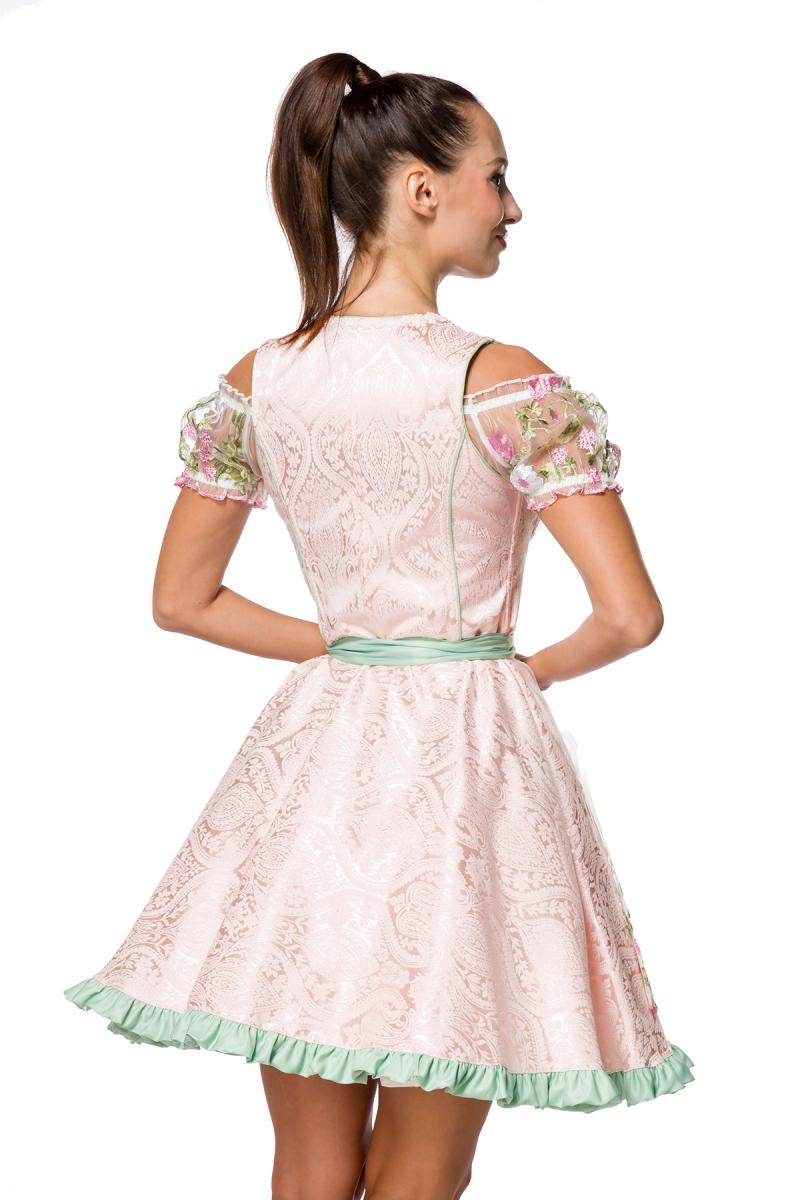 Mini-Brokat-Dirndl inkl Spitzenbluse türkis/rosa