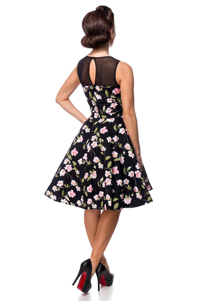 Kleid mit Dots schwarz/rosa