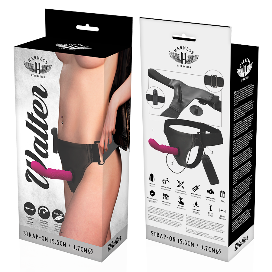 HARNESS ATTRACTION - RNES WALTER MIT VIBRATION 15,5 X 3,7 CM