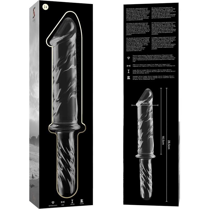 NEBULA SERIES BY IBIZA - MODELL 24 DILDO BOROSILIKATGLAS 28,5 X 5 CM KLAR