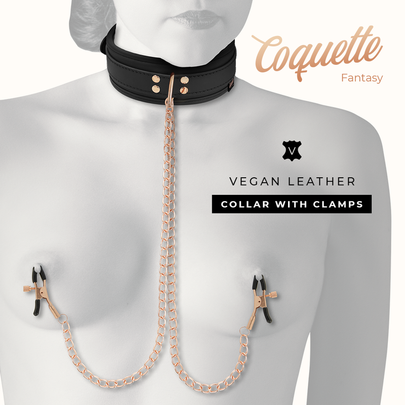 COQUETTE - CHIC DESIRE FANTASY-NIPPELKLEMMEN-HALSKETTE MIT NEOPRENFUTTER