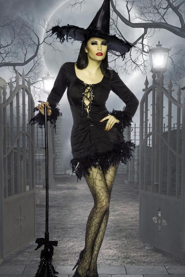 Hexen-Minikleid S-L schwarz