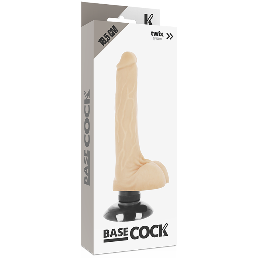 BASECOCK - REALISTISCHER VIBRATOR 2-1 NATÜRLICH 18,5 CM