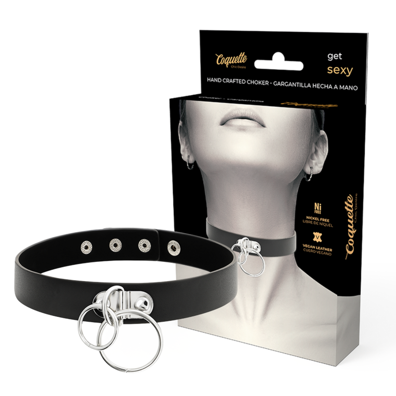 COQUETTE - CHIC DESIRE DOPPELRING-HALSBAND AUS VEGANEM LEDER