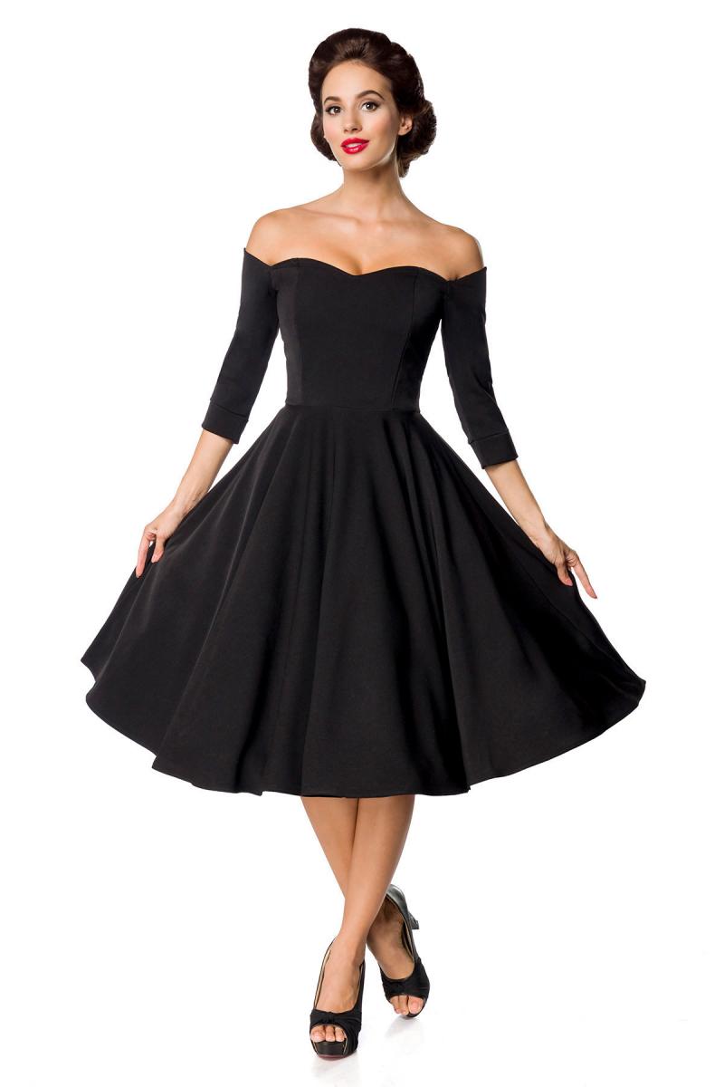 Belsira Premium Vintage Swing-Kleid schwarz