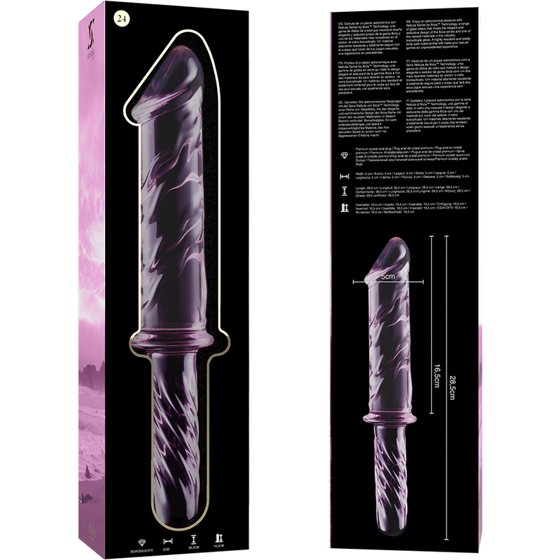 NEBULA SERIES BY IBIZA - MODELL 24 DILDO BOROSILIKATGLAS 28,5 X 5 CM ROSA