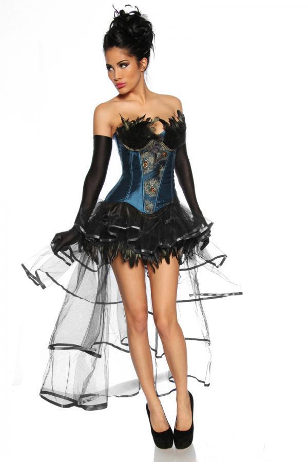 Burlesque-Volant-Rock OS schwarz