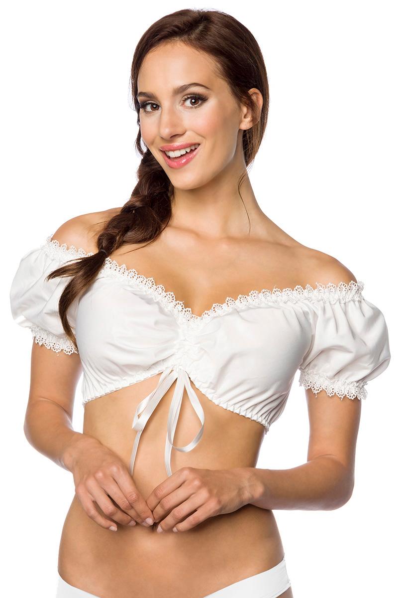 schulterfreie Dirndlbluse weiß