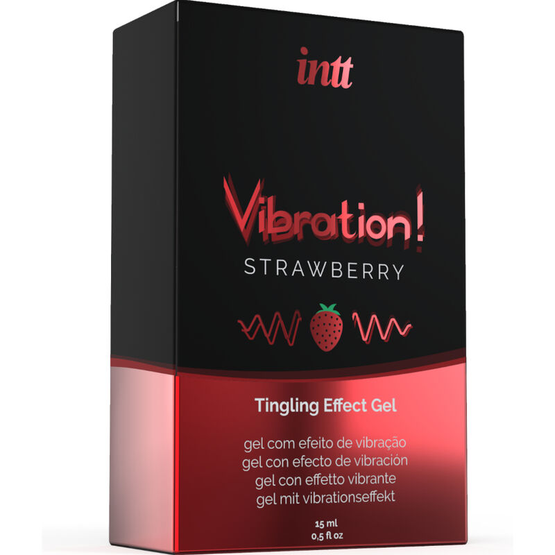 INTT - KRAFTVOLLES INTIMSTIMULIERENDES FLÜSSIGES VIBRATIONSGEL ERDBEERE 15 ml