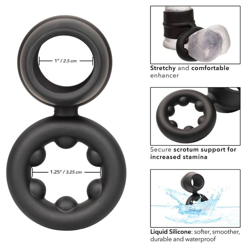 CALIFORNIA EXOTICS - ALPHA DUAL MAGNUM RING SCHWARZ