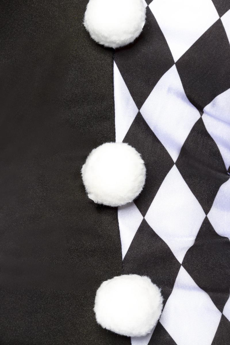 Harlekinkostüm (Komplettset) schwarz/weiß