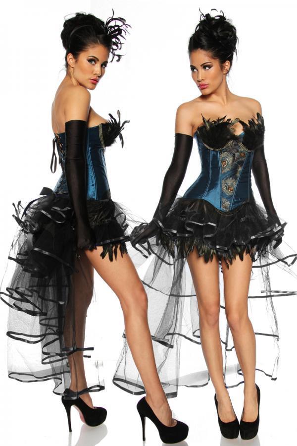 Burlesque-Volant-Rock OS schwarz