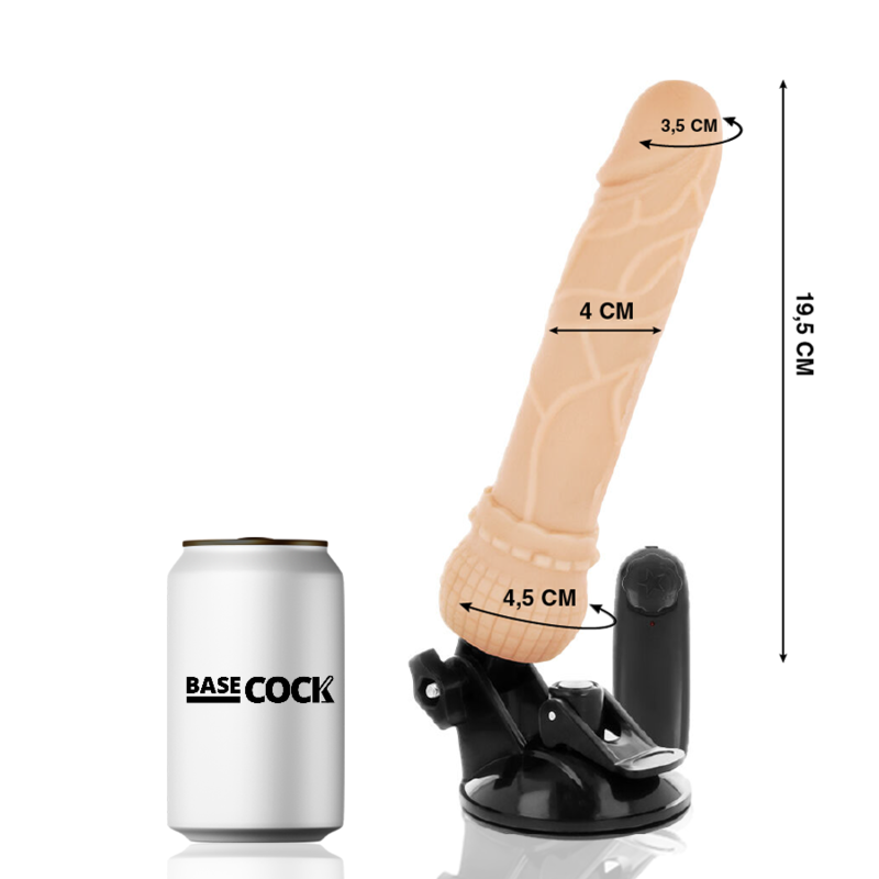 BASECOCK - REALISTISCHER VIBRATOR MIT FERNBEDIENUNG NATÜRLICHER 19,5 CM