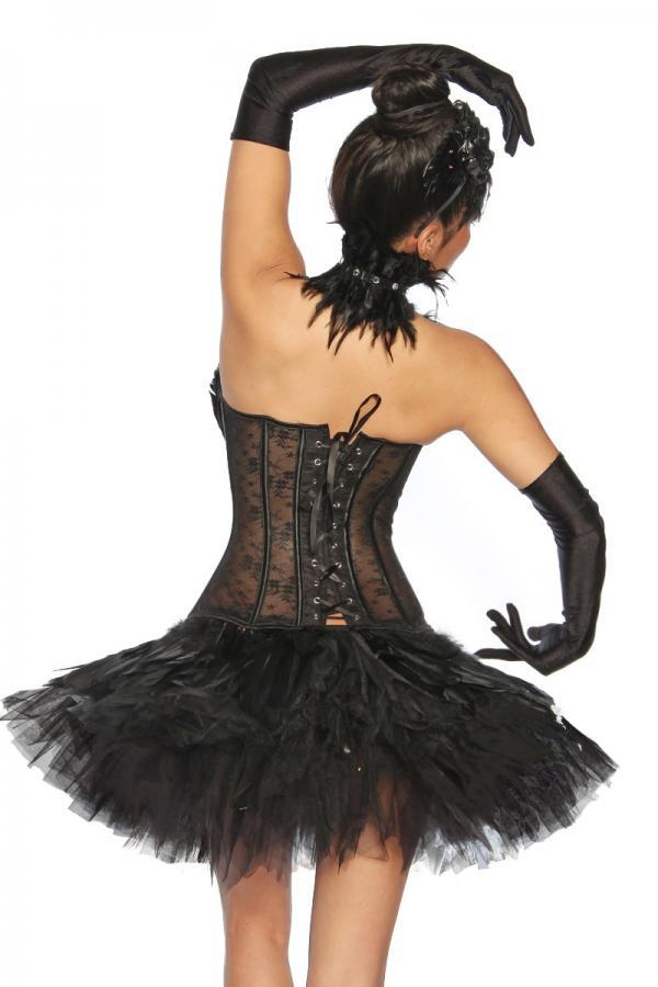 Black Swan / White Swan Corsage M schwarz