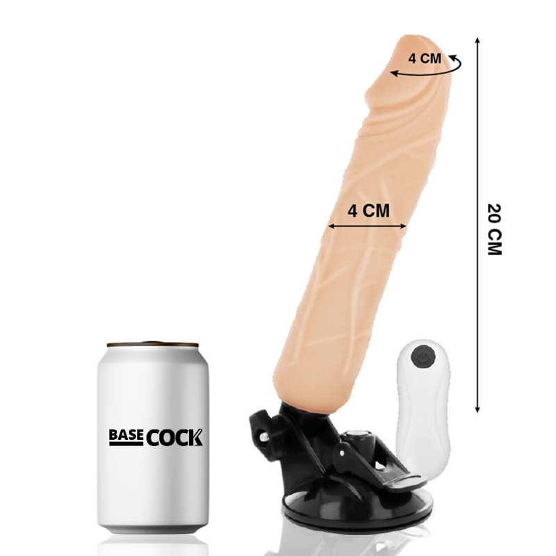 BASECOCK - REALISTISCHER NATÜRLICHER FERNBEDIENUNGSVIBRATOR 20 CM