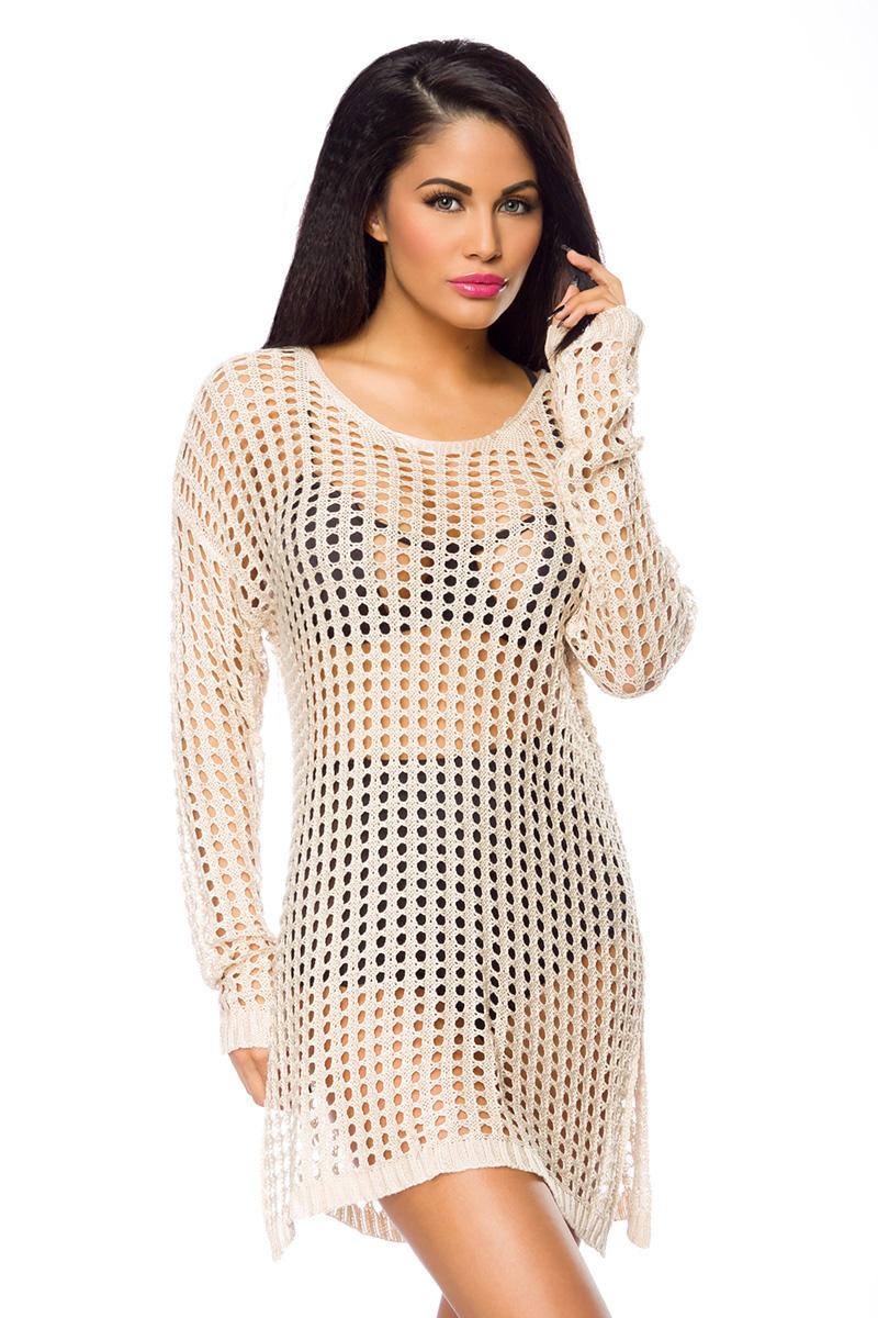 Strickkleid XS-M beige