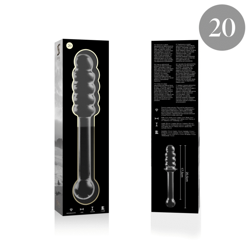 NEBULA SERIES BY IBIZA - MODELL 20 DILDO BOROSILIKATGLAS 20,5 X 3 CM KLAR