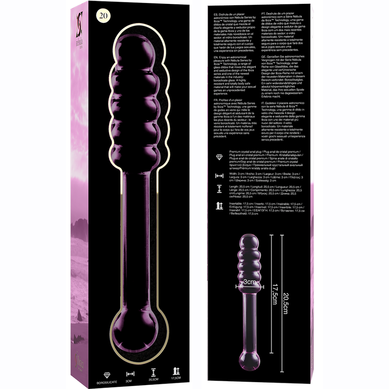 NEBULA SERIES BY IBIZA - MODELL 20 DILDO BOROSILIKATGLAS 20,5 X 3 CM ROSA