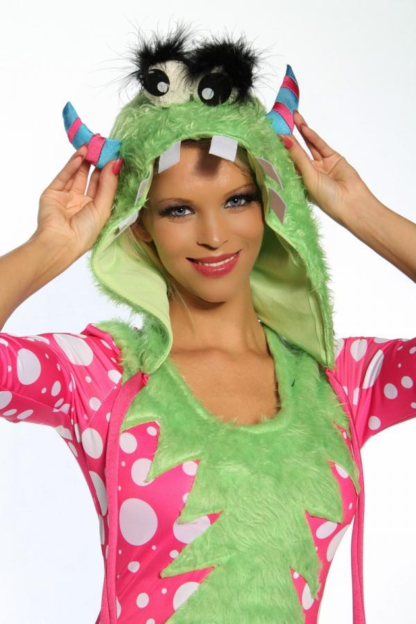 Sexy-Monster-Kostüm OS grün/pink