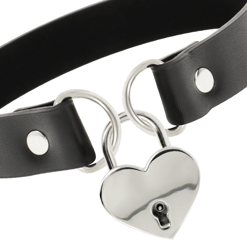 COQUETTE - CHIC DESIRE VEGANE LEDER-HALSKETTE MIT HERZ-ACCESSOIRE MIT SCHLÜSSEL