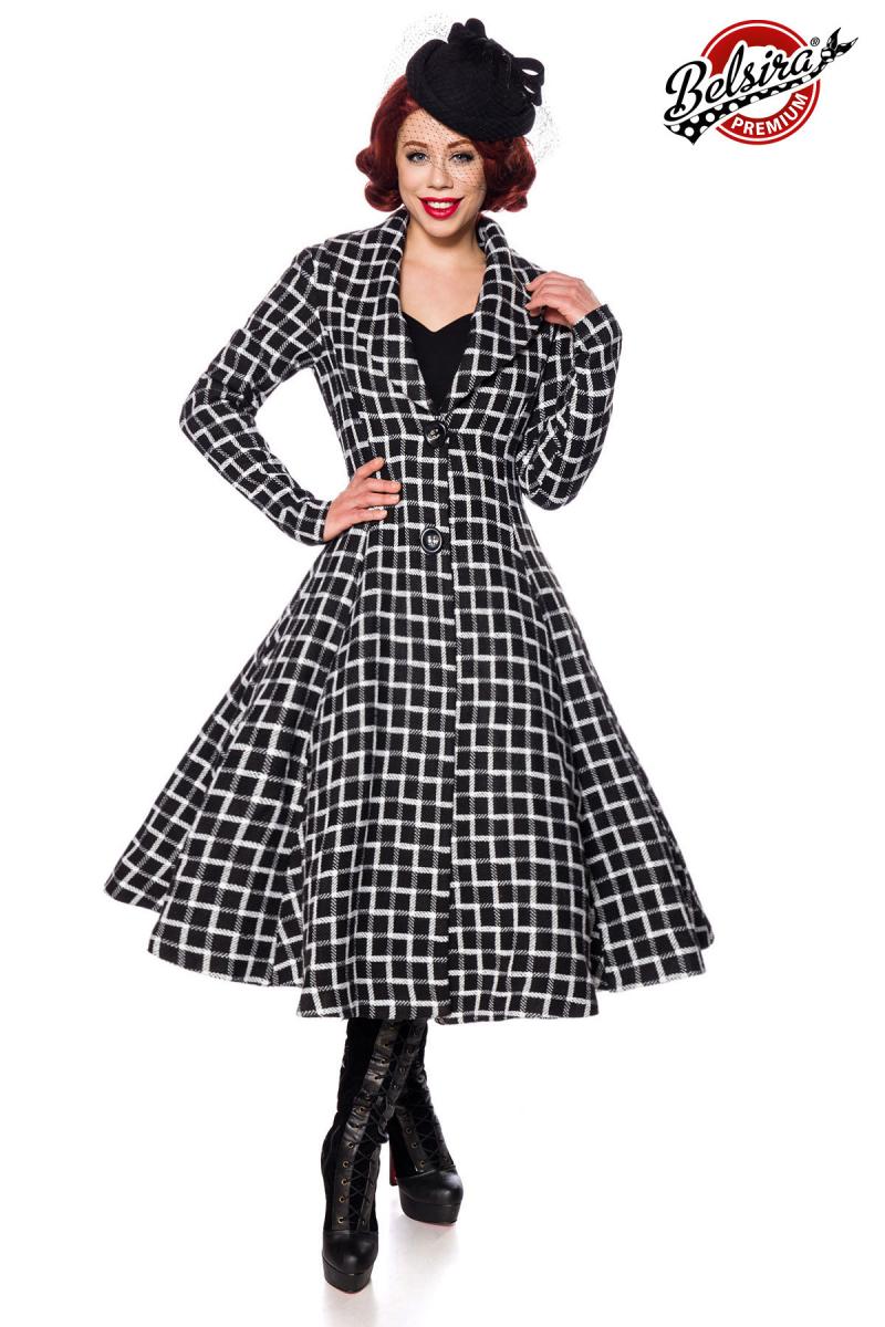 Belsira Premium Übergangsmantel schwarz/weiß