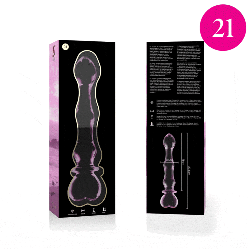 NEBULA SERIES BY IBIZA - MODELL 21 DILDO BOROSILIKATGLAS 20,5 X 3,5 CM ROSA
