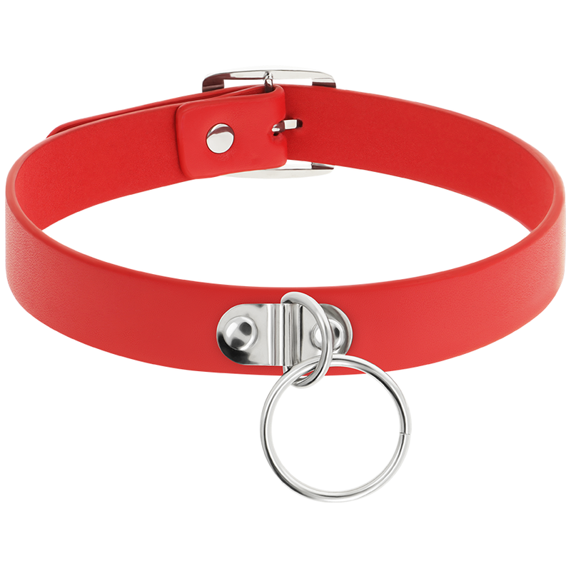 COQUETTE - CHIC DESIRE ROTE HALSKETTE AUS VEGANEM LEDER FETISCH-ACCESSOIRE FÜR FRAUEN
