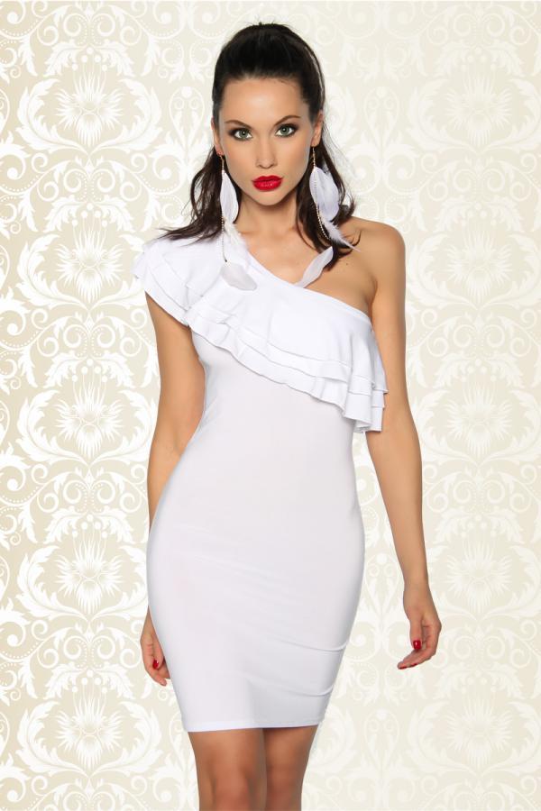 Voilant-Kleid L weiß