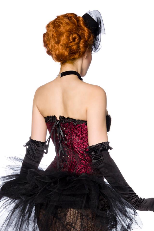 Burlesque-Corsage S schwarz/rot