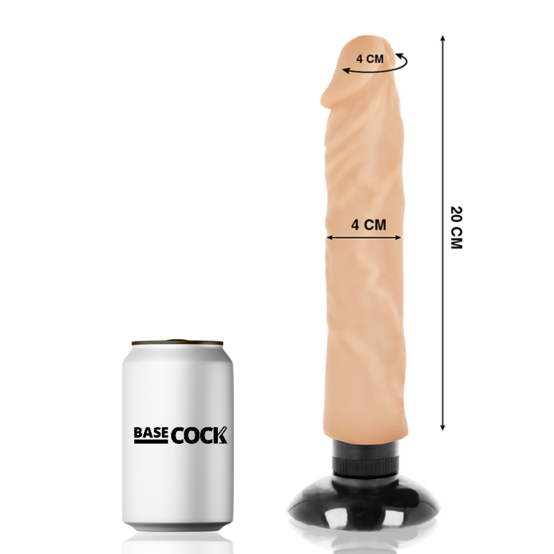 BASECOCK - REALISTISCHER VIBRATOR 2-1 NATÜRLICH 20 CM