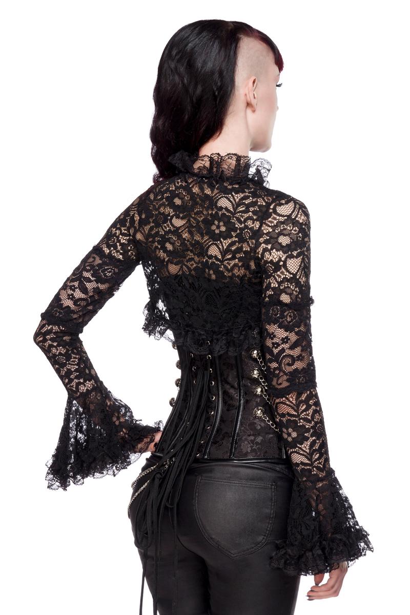 Gothic-Bolero aus Spitze schwarz