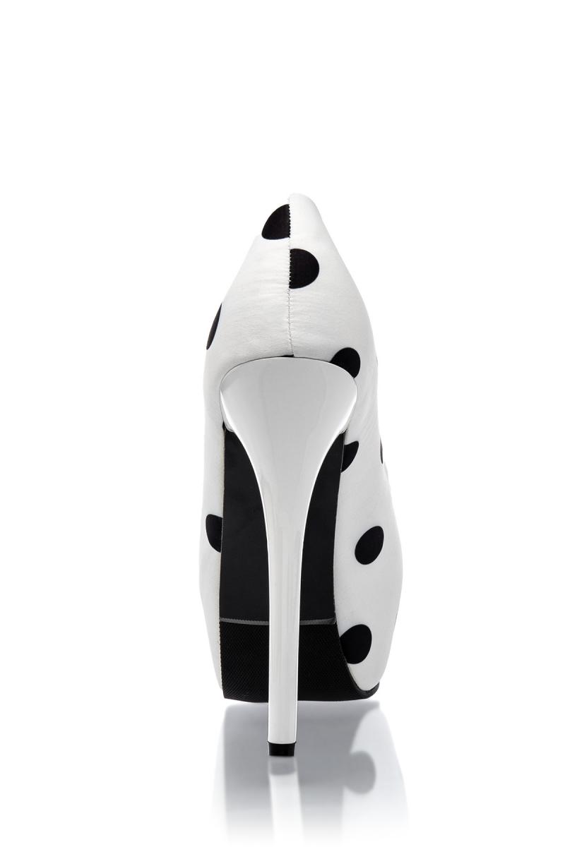 Peep-toe Pumps weiß/schwarz