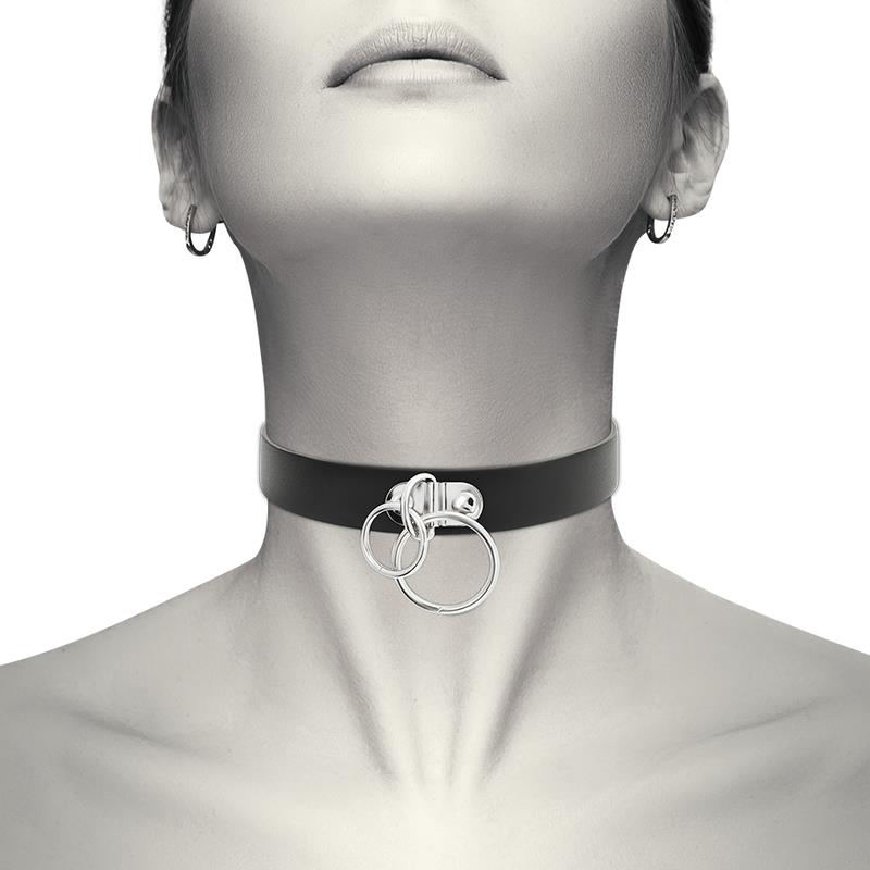 COQUETTE - CHIC DESIRE DOPPELRING-HALSBAND AUS VEGANEM LEDER