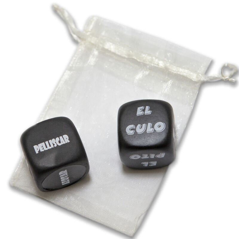 DIABLO PICANTE - SPIELTASCHE MIT SADO-WÜRFEL 3 MM x 3 MM + KÖRPERTEILE-WÜRFEL