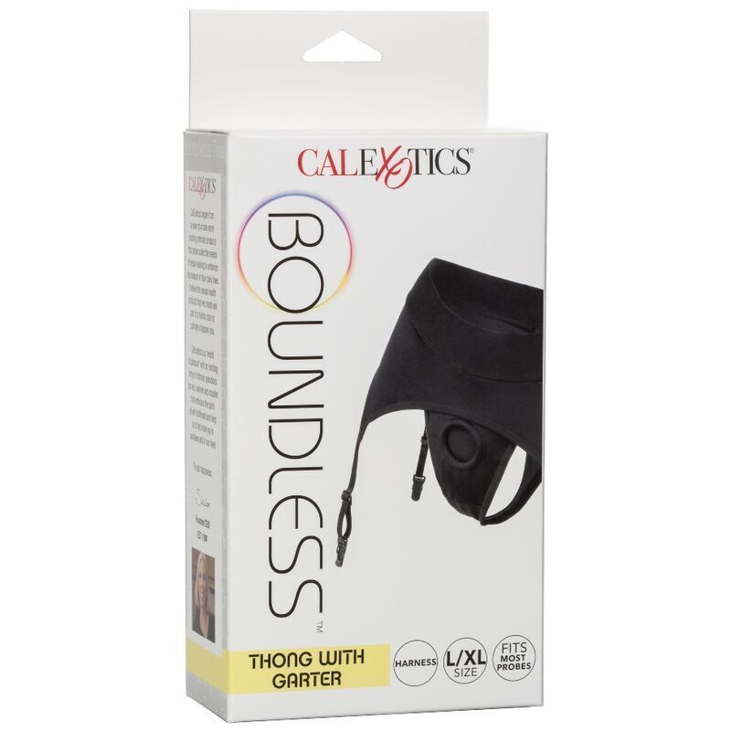 CALIFORNIA EXOTICS - BOUNDLESS THONG MIT GARTER S/M